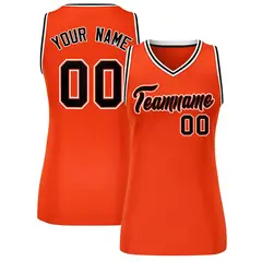 Orange Black White Classic Mesh Basketball Jersey for Women