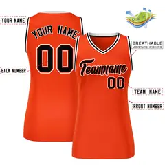 Orange Black White Classic Mesh Basketball Jersey for Women 2