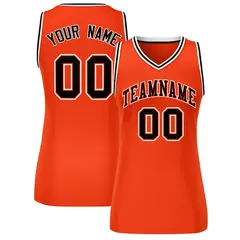 Orange Black White Classic Mesh Basketball Jersey for Women
