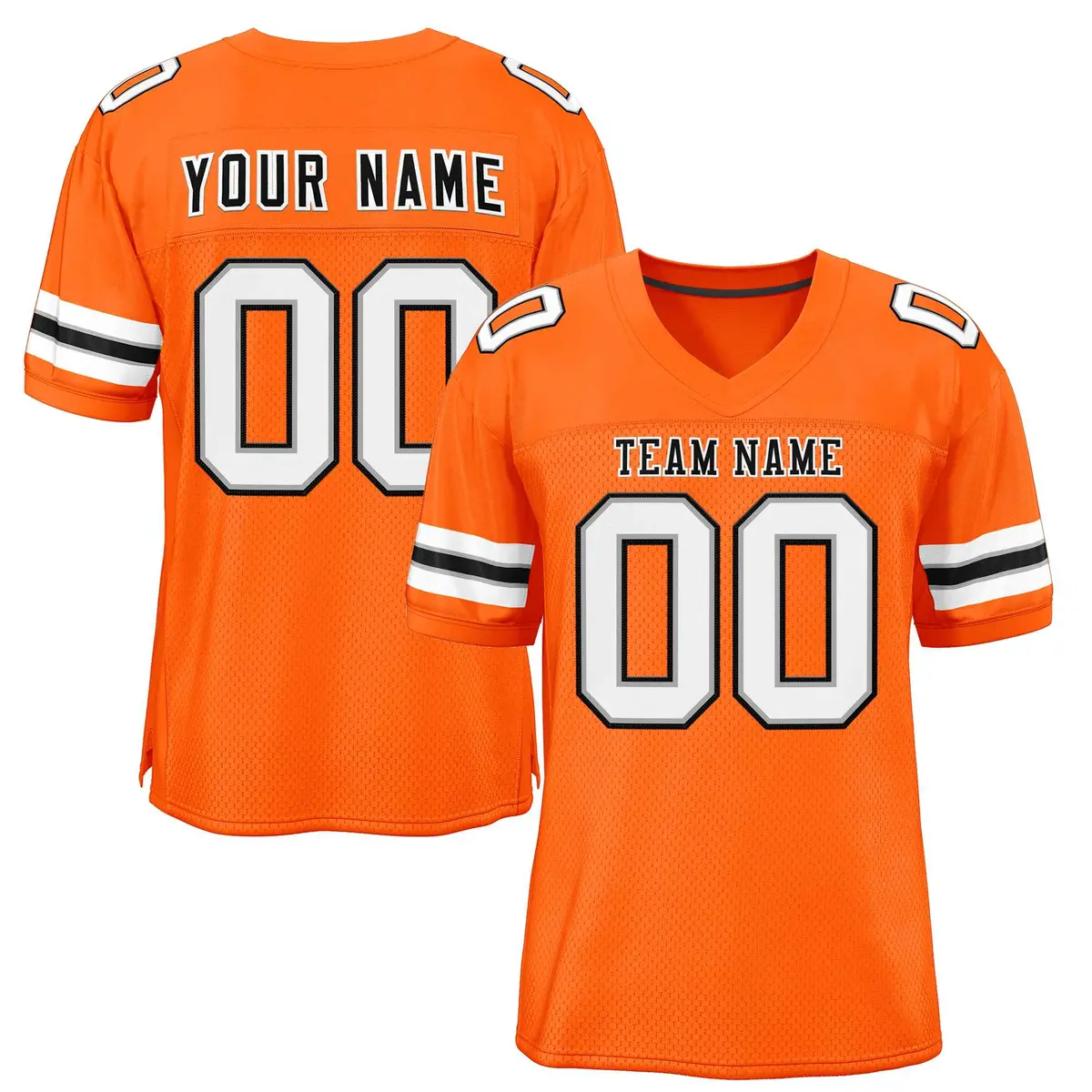 Orange Black-White Classic Style Authentic Football Jersey