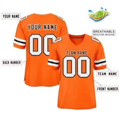 Orange Black-White Classic Style Authentic Football Jersey 2