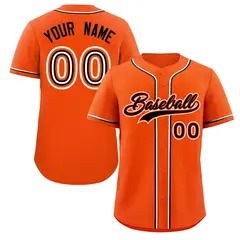 Orange Black-White Classic Style Baseball Jersey