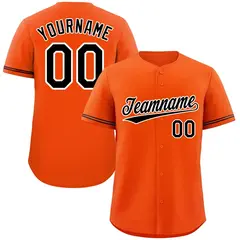 Orange Black-White Classic Style Baseball Jersey 1