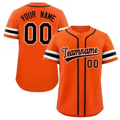 Orange Black-White Classic Style Baseball Jersey 1