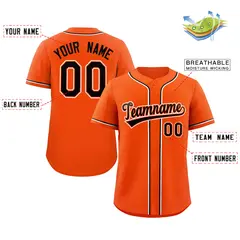 Orange Black-White Classic Style Baseball Jersey 2