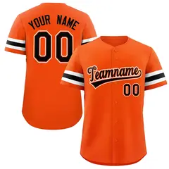 Orange Black-White Classic Style Baseball Jersey 1