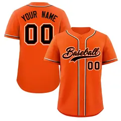 Orange Black-White Classic Style Baseball Jersey