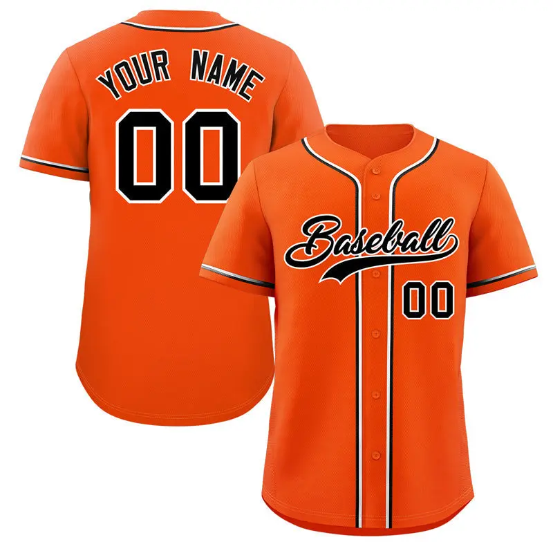 Orange Black-White Classic Style Baseball Jersey