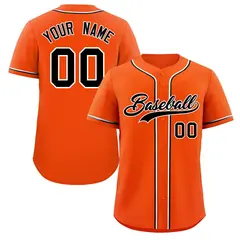 Orange Black-White Classic Style Baseball Jersey