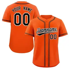 Orange Black-White Classic Style Baseball Jersey 1