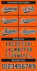 Orange Black-White Classic Style Hockey Jersey 3