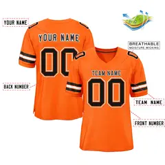 Orange Black-White Classic Style Mesh Football Jersey 2