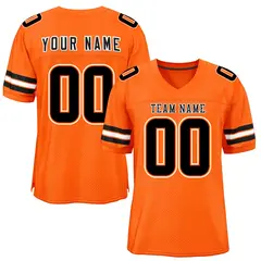 Orange Black-White Classic Style Mesh Football Jersey