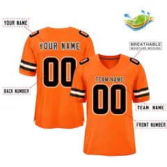 Orange Black-White Classic Style Mesh Football Jersey 2