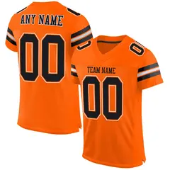 Orange Black-White Classic Style Mesh Football Jersey 1
