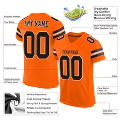 Orange Black-White Classic Style Mesh Football Jersey 2