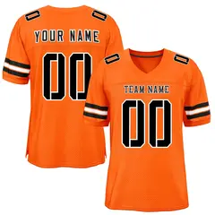 Orange Black-White Classic Style Mesh Football Jersey 1