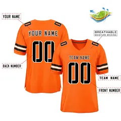 Orange Black-White Classic Style Mesh Football Jersey 2