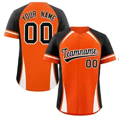 Orange Black-White Color Block Authentic Baseball Jersey