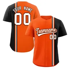 Orange Black-White Color Block Authentic Baseball Jersey