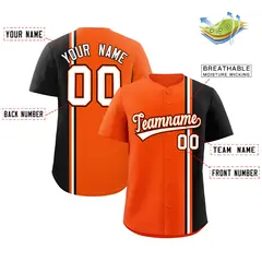 Orange Black-White Color Block Authentic Baseball Jersey 2