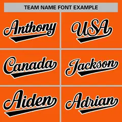 Orange Black-White Color Block Varsity Full-Snap Baseball Jacket 5