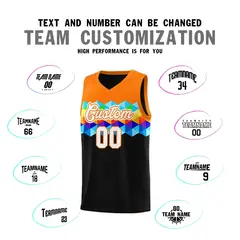 Orange Black White Colorful Basketball Jersey Sets 3