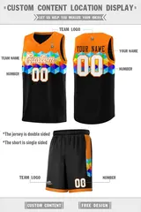 Orange Black White Colorful Basketball Jersey Sets 4
