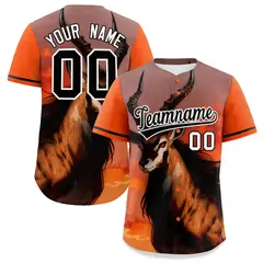 Orange Black White Deer Graffiti Baseball Jersey