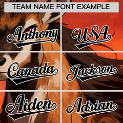 Orange Black White Deer Graffiti Baseball Jersey 3