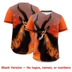 Orange Black White Deer Graffiti Baseball Jersey 7
