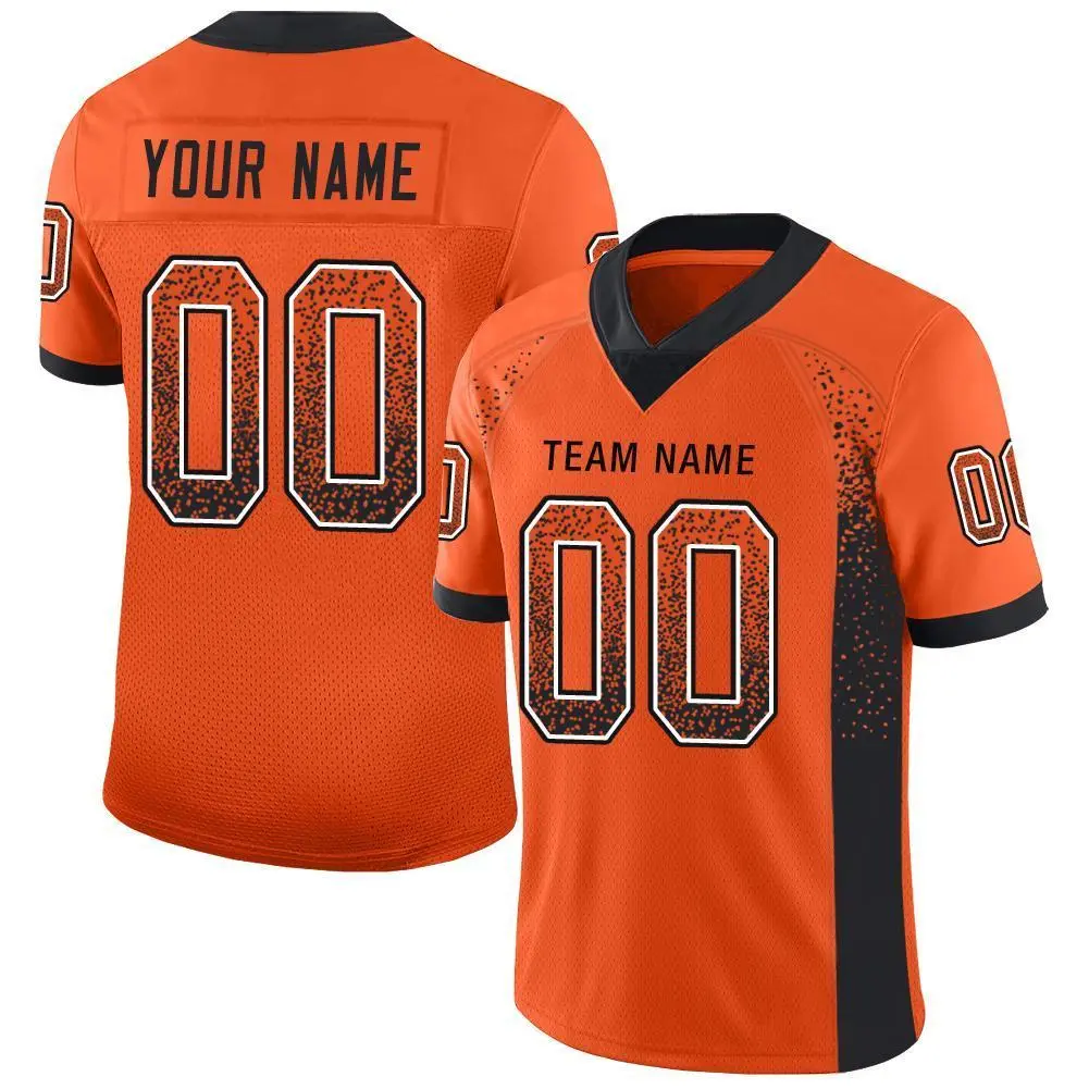 Orange Black-White Drift Fashion Mesh Football Jersey