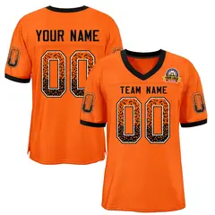 Orange Black-White Drift Fashion Mesh Football Jersey