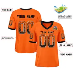 Orange Black-White Drift Fashion Mesh Football Jersey 2