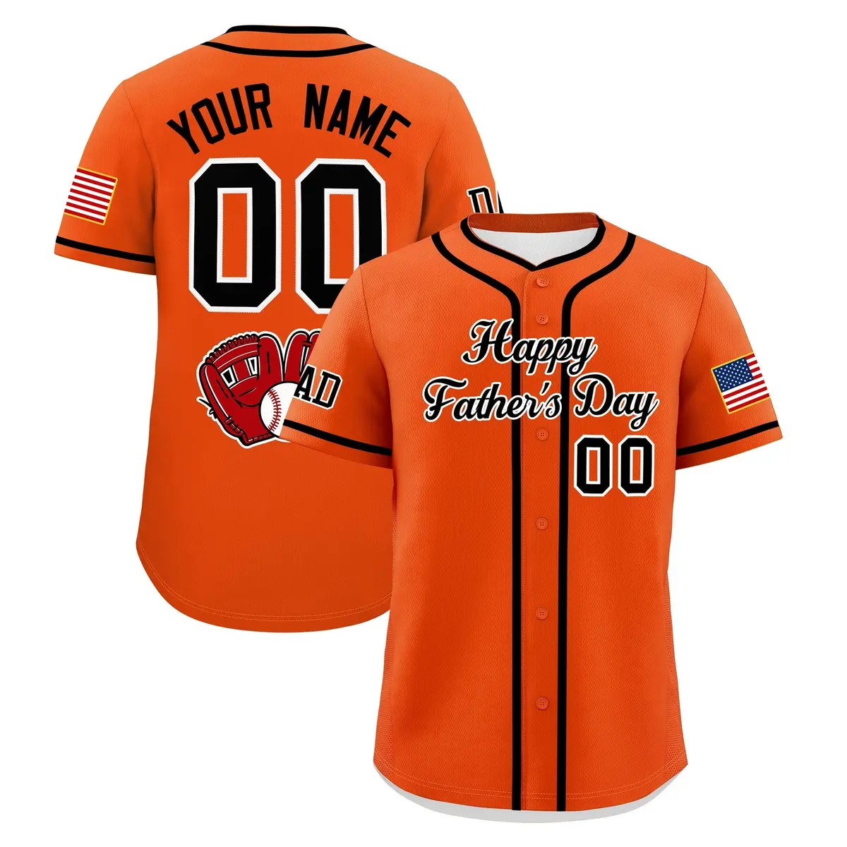 Orange Black White Father's Day Classic Baseball Jersey
