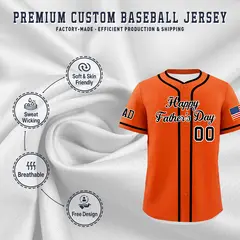 Orange Black White Father's Day Classic Baseball Jersey 3
