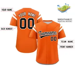 Orange Black-White Full Button Baseball Jersey 2