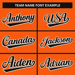 Orange Black-White Full Button Baseball Jersey 3