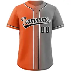 Orange Black-White Gradient Baseball Jersey 3