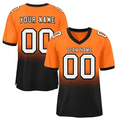 Orange Black-White Gradient Outdoor Football Jersey