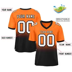 Orange Black-White Gradient Outdoor Football Jersey 2