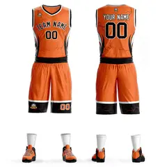 Orange Black-White Graffiti Lightning Basketball Jersey