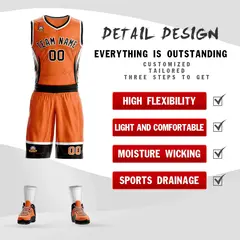 Orange Black-White Graffiti Lightning Basketball Jersey 2