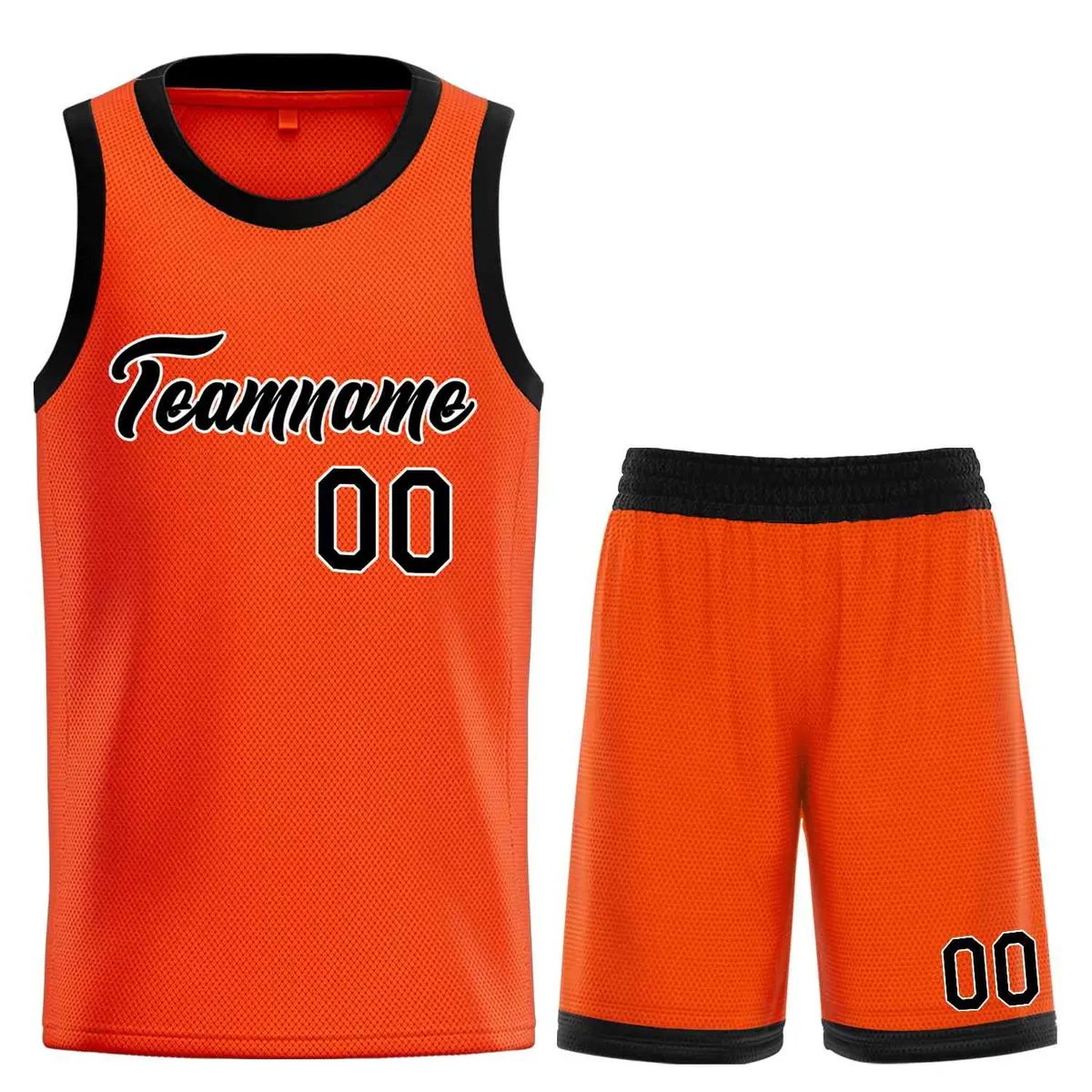 Orange Black-White Heal Basketball Jersey Sets