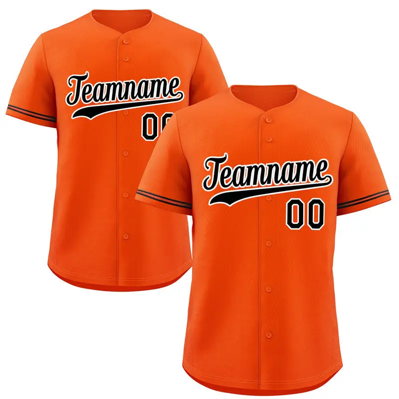 Orange Black-White Hook Classic Authentic Baseball Jersey