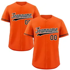Orange Black-White Hook Classic Authentic Baseball Jersey 1
