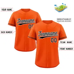 Orange Black-White Hook Classic Authentic Baseball Jersey 2