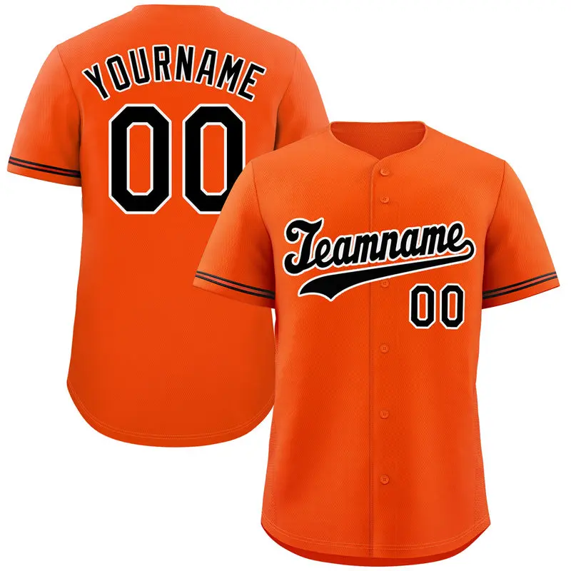 Orange Black-White Hook Classic Authentic Baseball Jersey