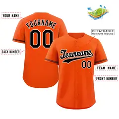Orange Black-White Hook Classic Authentic Baseball Jersey 2