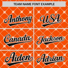 Orange Black-White Plaid Authentic Baseball Jersey 3